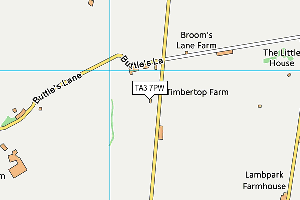 TA3 7PW map - OS VectorMap District (Ordnance Survey)
