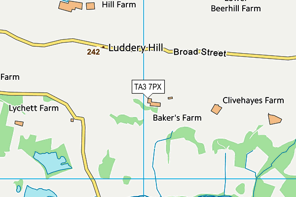 TA3 7PX map - OS VectorMap District (Ordnance Survey)