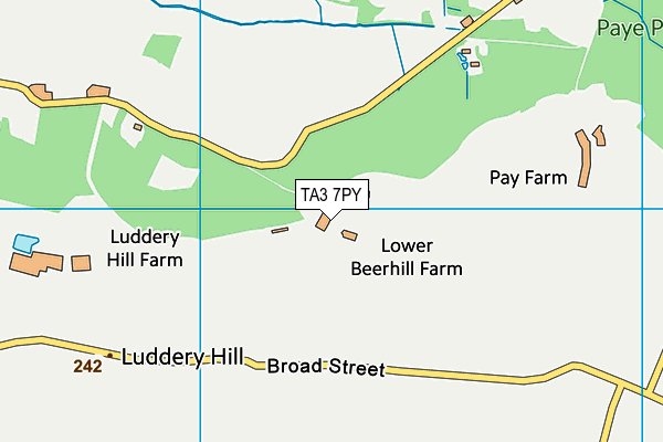 TA3 7PY map - OS VectorMap District (Ordnance Survey)