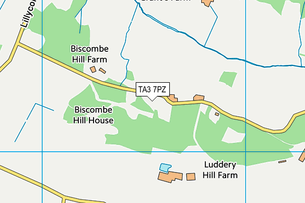 TA3 7PZ map - OS VectorMap District (Ordnance Survey)