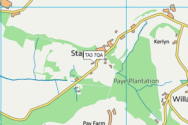 TA3 7QA map - OS VectorMap District (Ordnance Survey)