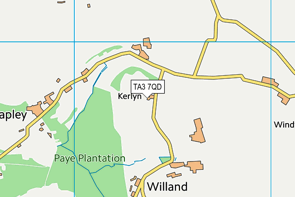 TA3 7QD map - OS VectorMap District (Ordnance Survey)