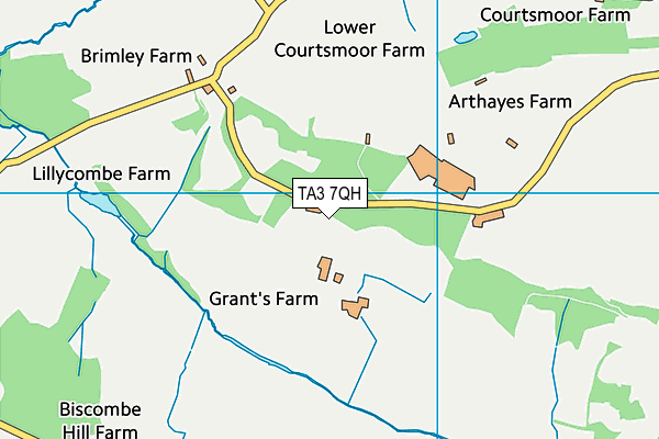 TA3 7QH map - OS VectorMap District (Ordnance Survey)