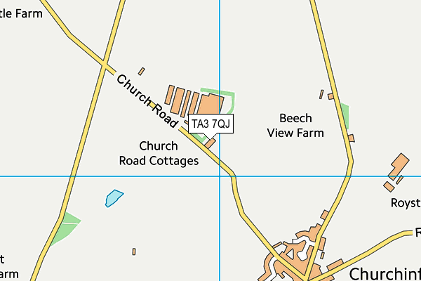 TA3 7QJ map - OS VectorMap District (Ordnance Survey)