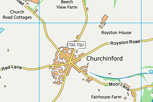 TA3 7QU map - OS VectorMap District (Ordnance Survey)