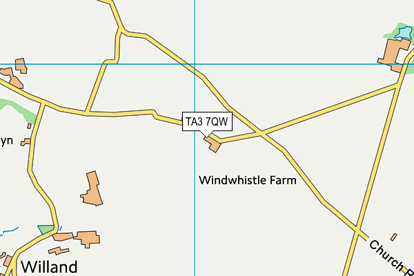 TA3 7QW map - OS VectorMap District (Ordnance Survey)