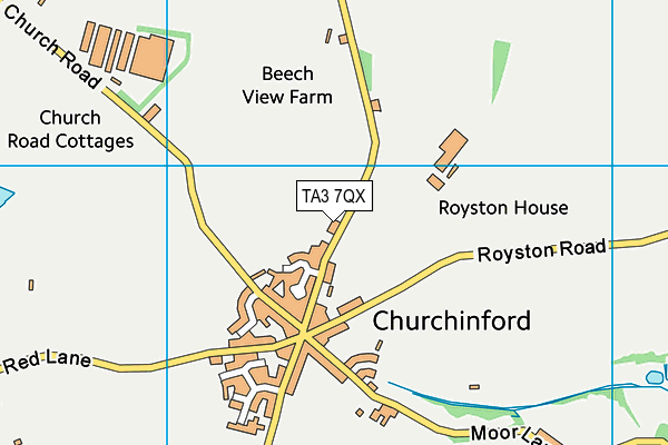 TA3 7QX map - OS VectorMap District (Ordnance Survey)