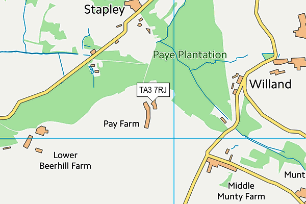 TA3 7RJ map - OS VectorMap District (Ordnance Survey)