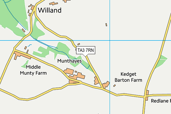 TA3 7RN map - OS VectorMap District (Ordnance Survey)