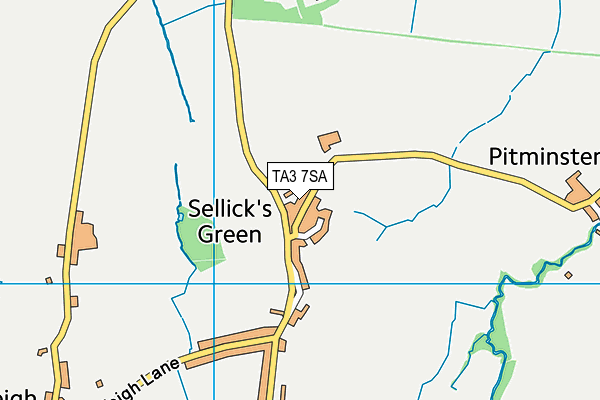 Pitminster & Angersleigh Playing Fields map (TA3 7SA) - OS VectorMap District (Ordnance Survey)