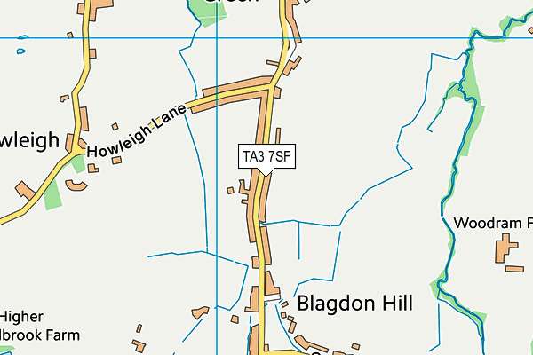 TA3 7SF map - OS VectorMap District (Ordnance Survey)