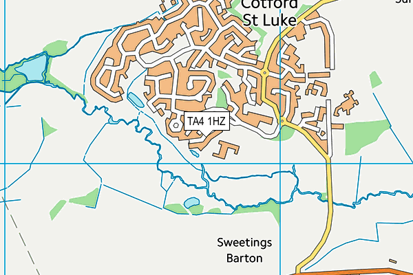 Cotford St Luke Primary School map (TA4 1HZ) - OS VectorMap District (Ordnance Survey)