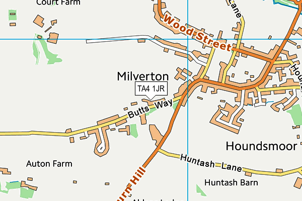 Milverton Recreation Ground map (TA4 1JR) - OS VectorMap District (Ordnance Survey)