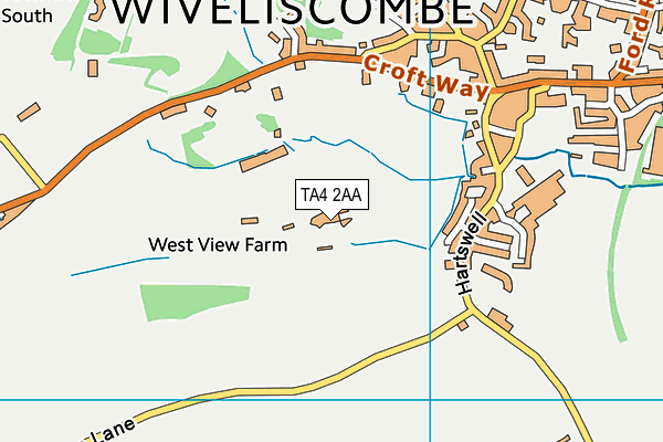 TA4 2AA map - OS VectorMap District (Ordnance Survey)