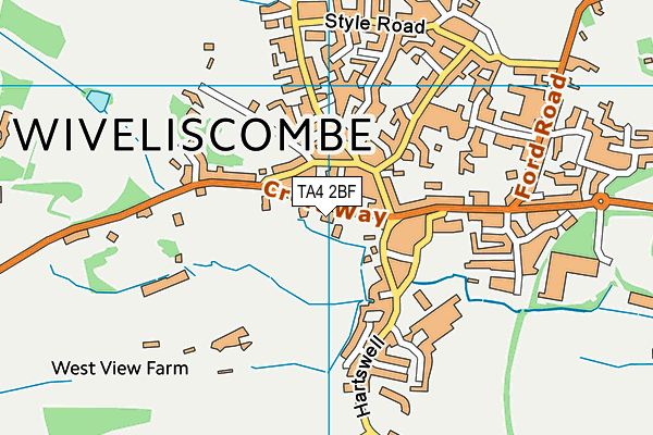 TA4 2BF map - OS VectorMap District (Ordnance Survey)