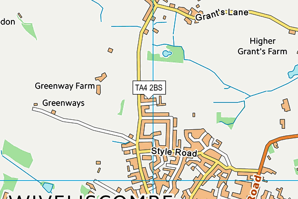 TA4 2BS map - OS VectorMap District (Ordnance Survey)