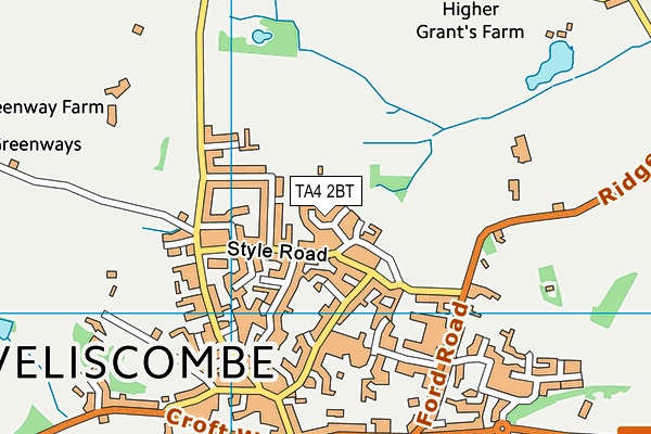 TA4 2BT map - OS VectorMap District (Ordnance Survey)