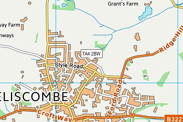 TA4 2BW map - OS VectorMap District (Ordnance Survey)