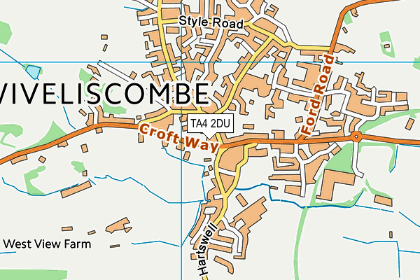 TA4 2DU map - OS VectorMap District (Ordnance Survey)