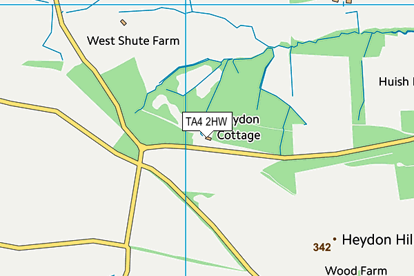 TA4 2HW map - OS VectorMap District (Ordnance Survey)