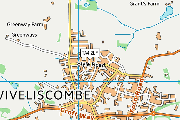 TA4 2LF map - OS VectorMap District (Ordnance Survey)