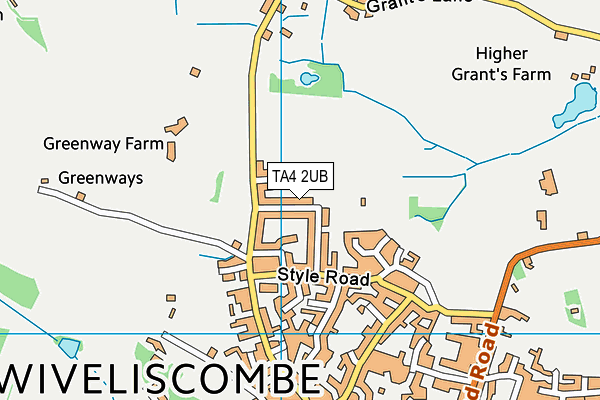 TA4 2UB map - OS VectorMap District (Ordnance Survey)