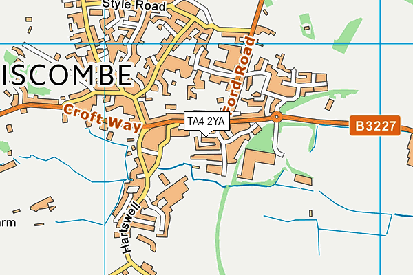 TA4 2YA map - OS VectorMap District (Ordnance Survey)