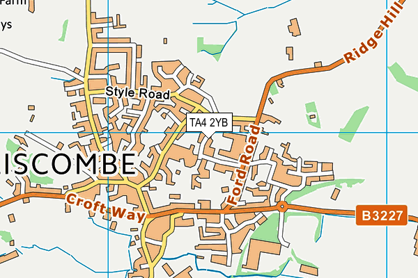 TA4 2YB map - OS VectorMap District (Ordnance Survey)