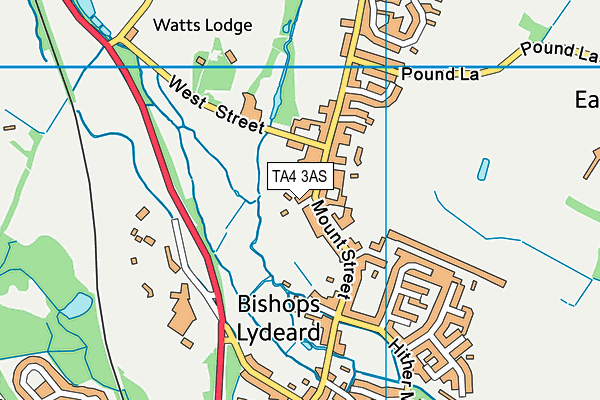 TA4 3AS map - OS VectorMap District (Ordnance Survey)