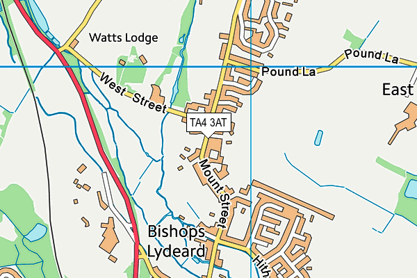 TA4 3AT map - OS VectorMap District (Ordnance Survey)