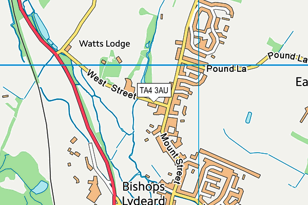 TA4 3AU map - OS VectorMap District (Ordnance Survey)