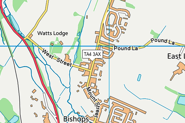 TA4 3AX map - OS VectorMap District (Ordnance Survey)