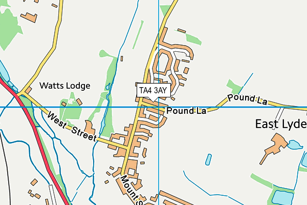 TA4 3AY map - OS VectorMap District (Ordnance Survey)