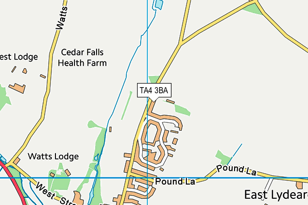 TA4 3BA map - OS VectorMap District (Ordnance Survey)