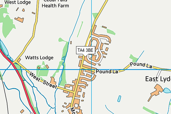 TA4 3BE map - OS VectorMap District (Ordnance Survey)