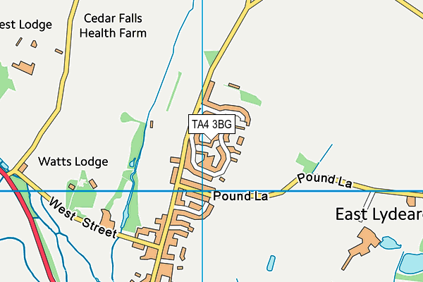 TA4 3BG map - OS VectorMap District (Ordnance Survey)