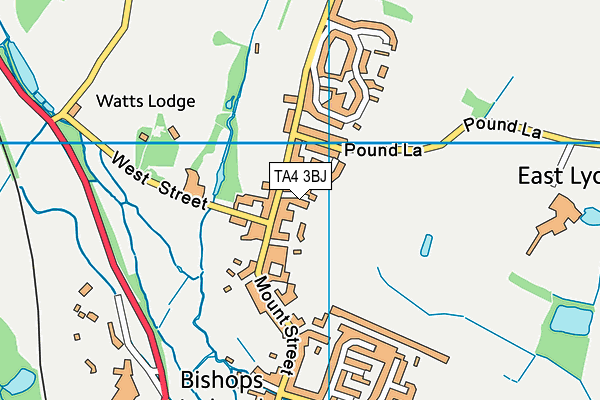 TA4 3BJ map - OS VectorMap District (Ordnance Survey)