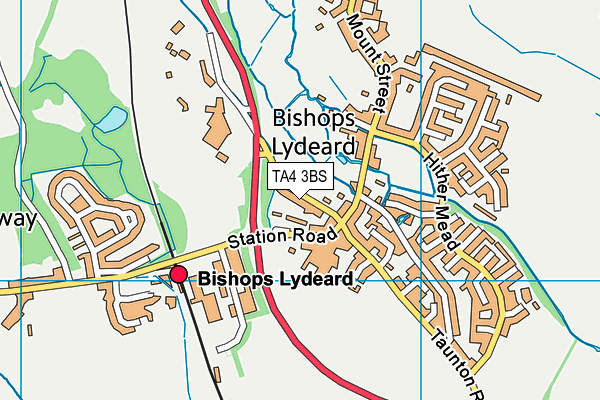 TA4 3BS map - OS VectorMap District (Ordnance Survey)