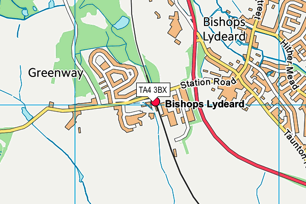 TA4 3BX map - OS VectorMap District (Ordnance Survey)