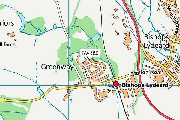 TA4 3BZ map - OS VectorMap District (Ordnance Survey)