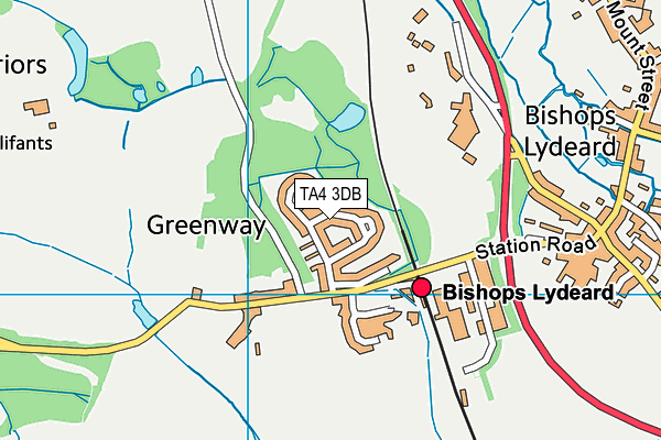 TA4 3DB map - OS VectorMap District (Ordnance Survey)