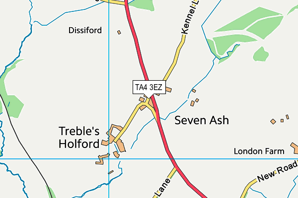 TA4 3EZ map - OS VectorMap District (Ordnance Survey)