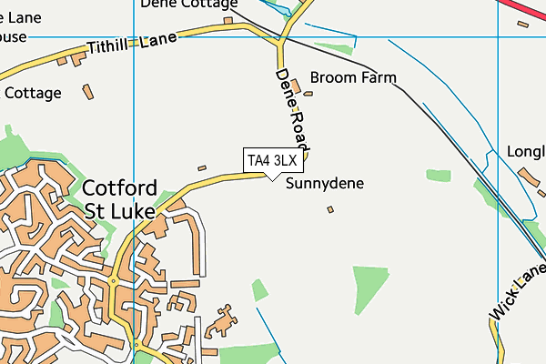 TA4 3LX map - OS VectorMap District (Ordnance Survey)