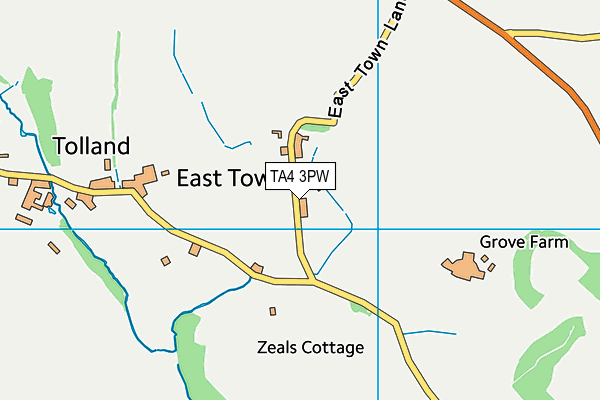 TA4 3PW map - OS VectorMap District (Ordnance Survey)