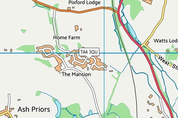 TA4 3QU map - OS VectorMap District (Ordnance Survey)