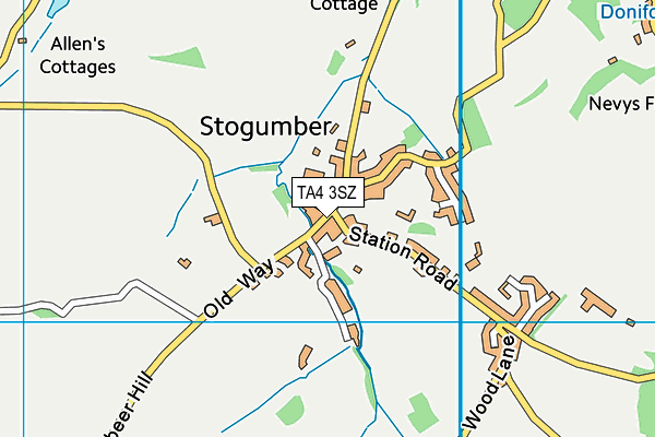 TA4 3SZ map - OS VectorMap District (Ordnance Survey)