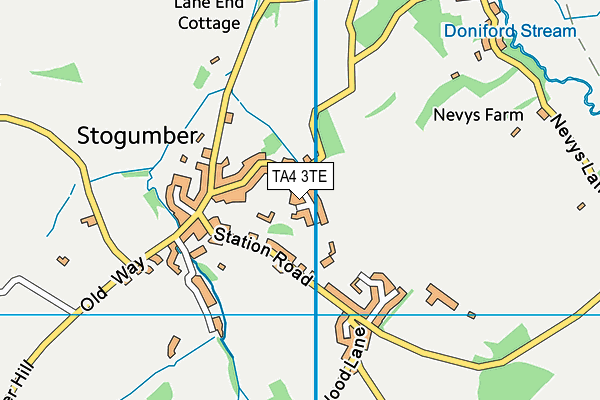 TA4 3TE map - OS VectorMap District (Ordnance Survey)