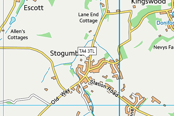 TA4 3TL map - OS VectorMap District (Ordnance Survey)