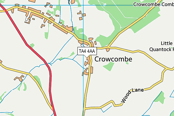 Crowcombe CofE VA Primary School map (TA4 4AA) - OS VectorMap District (Ordnance Survey)
