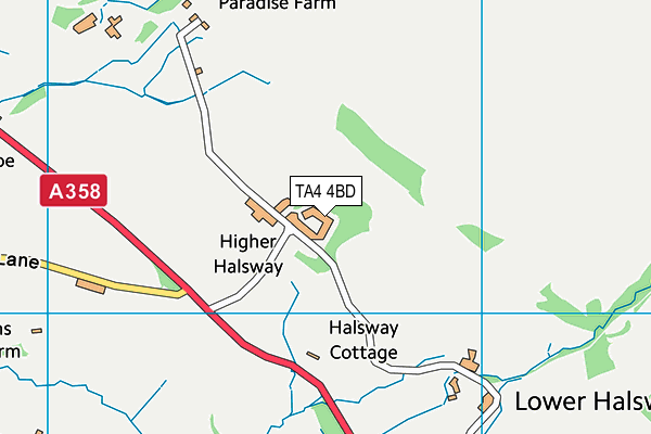 TA4 4BD map - OS VectorMap District (Ordnance Survey)